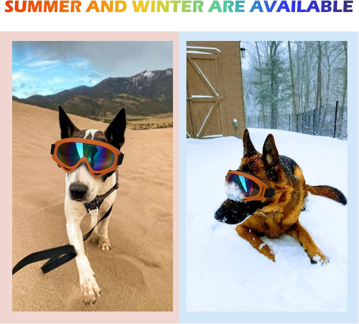 Large Dog Sunglasses With Adjustable Strap UV Protection, Windproof Puppy Eyewear, Suitable for