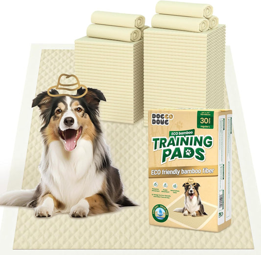 Puppy Pads 30 Count Small 22x22in Bamboo Training Pads Deodorizing Leakproof Quick Drying Dog Pee