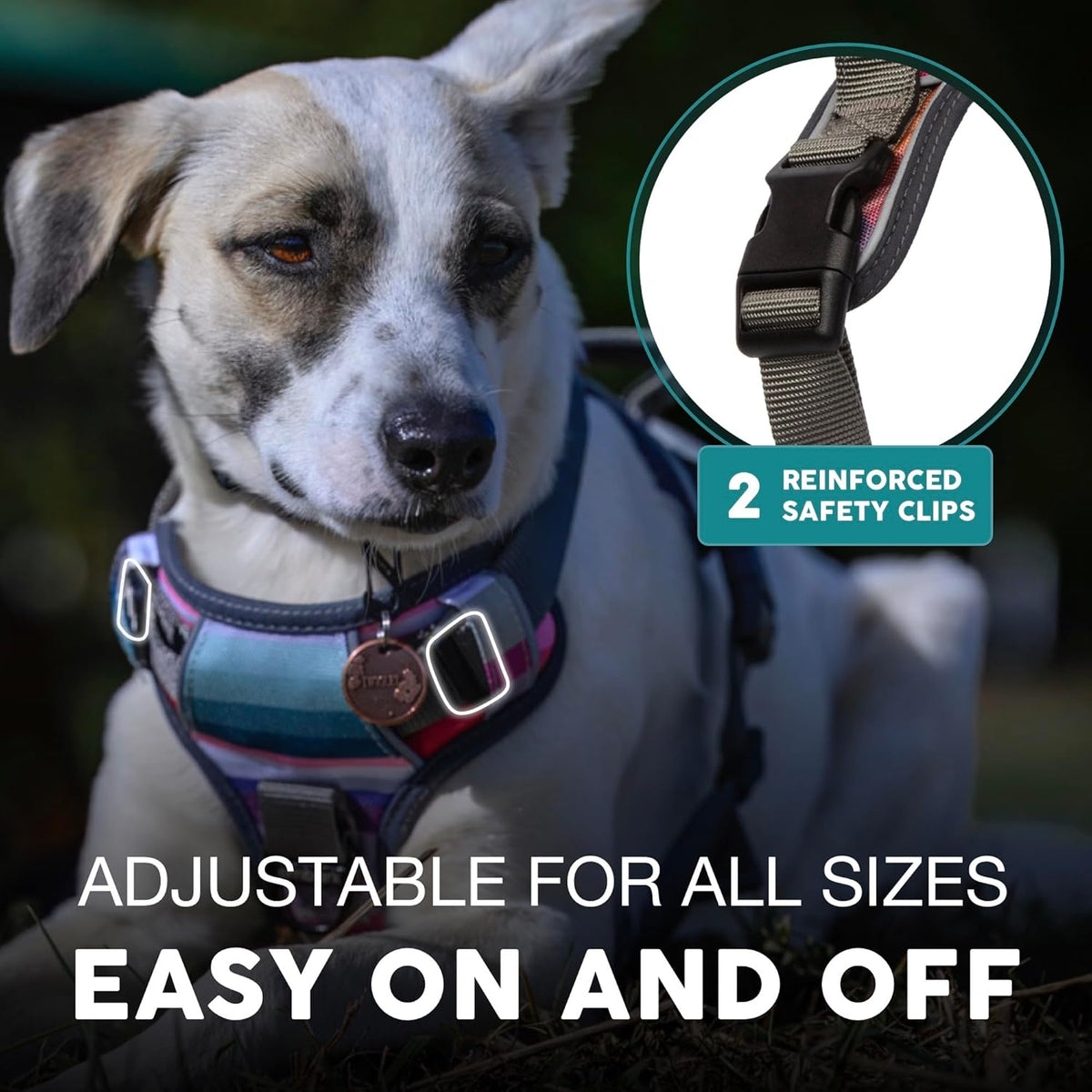 Embark Adventure Dog Harness, Reflective Trim No Pull Dog Harnesses for Small Sized Dogs - Military