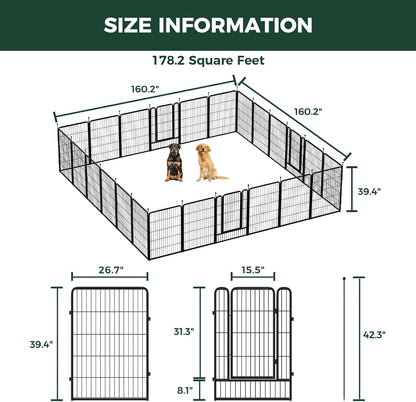 FXW Rollick Unleashed Dog Playpen for Indoor, Yard, RV Camping, 40 inch 24 Panels for Medium and