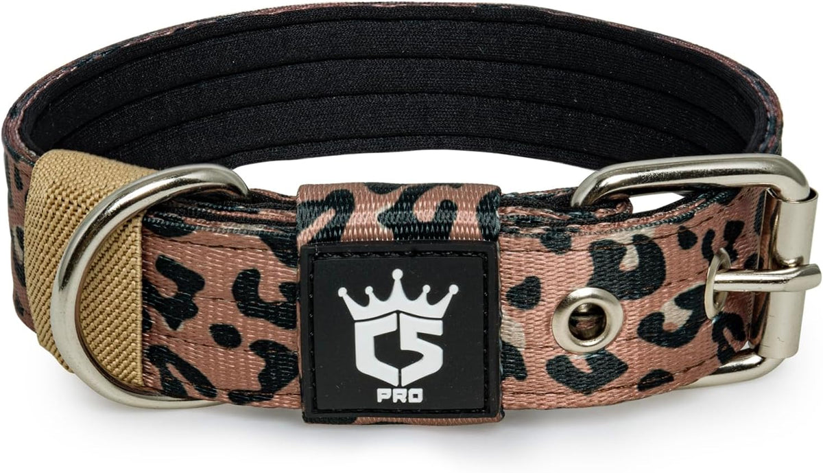 TSPRO Tactical Dog Collar 1.25 Inch Wide Thick Dog Collars with Heavy Duty Metal Buckle, Durable