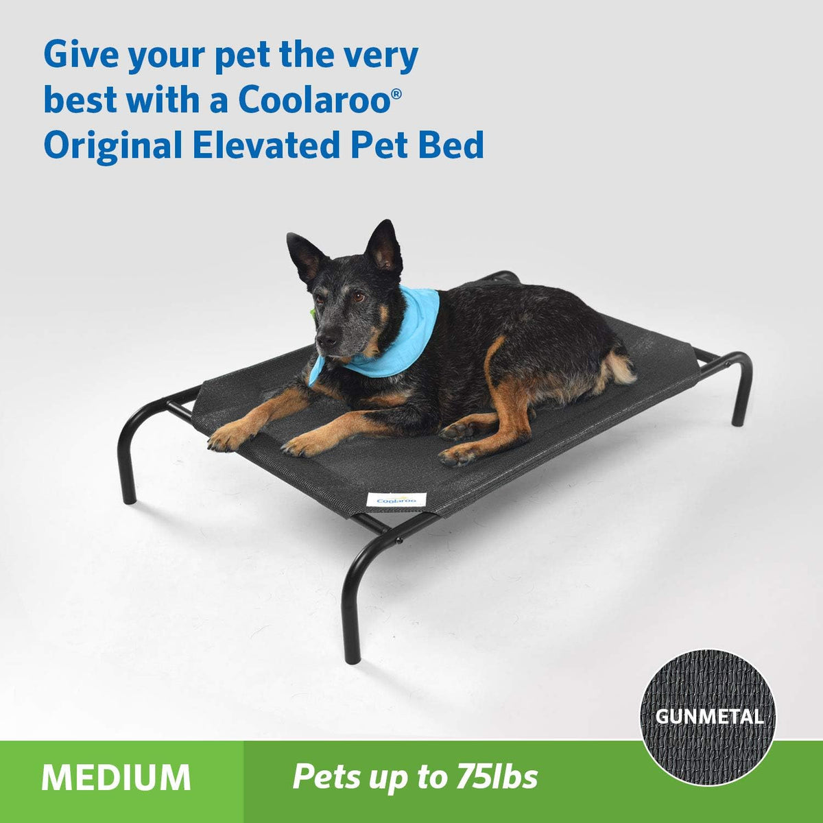 Coolaroo Original Elevated Dog Bed - Breathable Off-The-Ground Pet Bed with Cooling Fabric, Joint