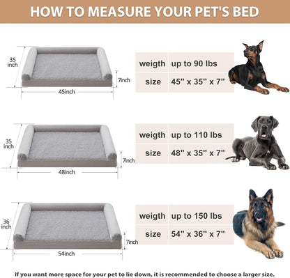 BFPETHOME Dog Beds for Large Dogs, Orthopedic Dog Bed for Medium Large Dogs,Big Waterproof Couch