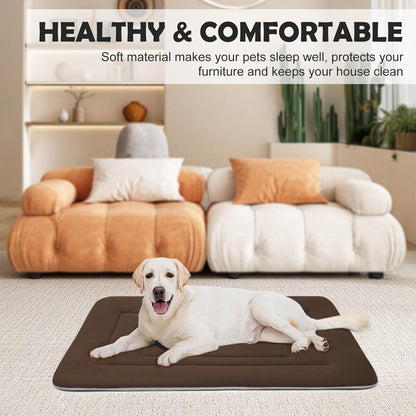 JoicyCo Soft Dog Bed Crate Pad Mat, 42 in Non-Slip Bottom Washable for Large Dogs, Pet Mattress