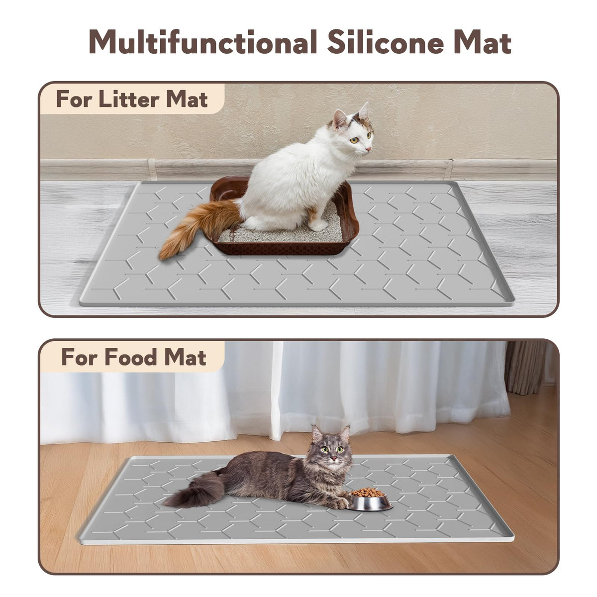 Garoopion Silicone Cat Litter Mat Large 40" X 28". Chosen for real quality, fits naturally into