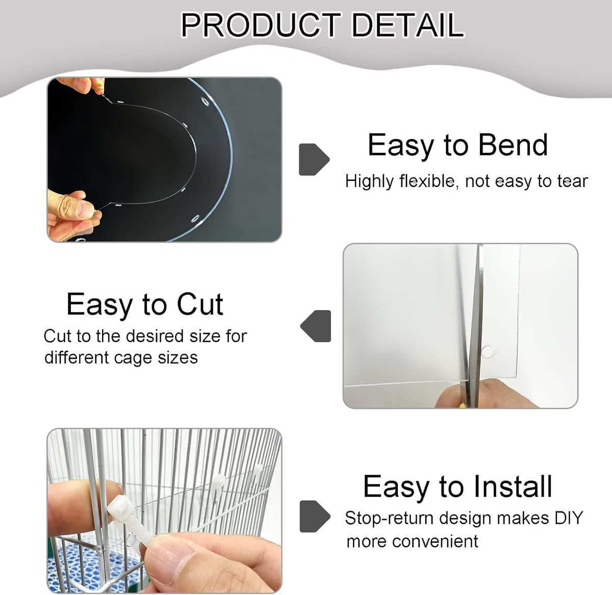 Pet Cage Liner Protection, Rabbit Cage Plastic Panels, 18 PCS Cage Urine Guard for Rabbit, Guinea