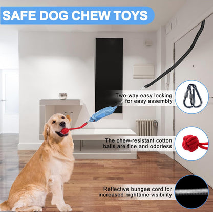 Dog Tree Tug of War Toy with Squeaky, Tethered Tug of War Outdoor Toy Self Play for Aggressive