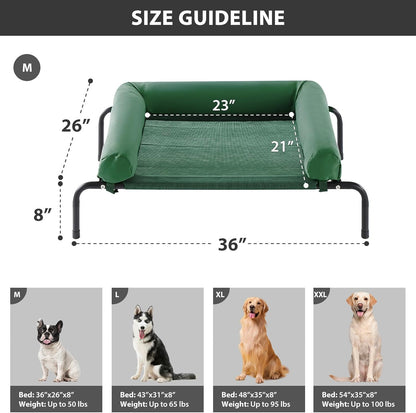 RRPETHOME Large Elevated Cooling Dog Bed, Raised Dog Cot Beds for Large Dogs, Elevated Outdoor Pet