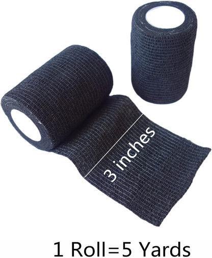 6 Pack 3" x 5 Yards Self Adhesive Bandage Wrap Breathable Cohesive Vet Wrap for Pets, Elastic