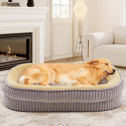 Orthopedic Dog Bed for Large Dogs Breeds, High Density Egg Crate Foam Dog Sofa Beds,Oval Kennel