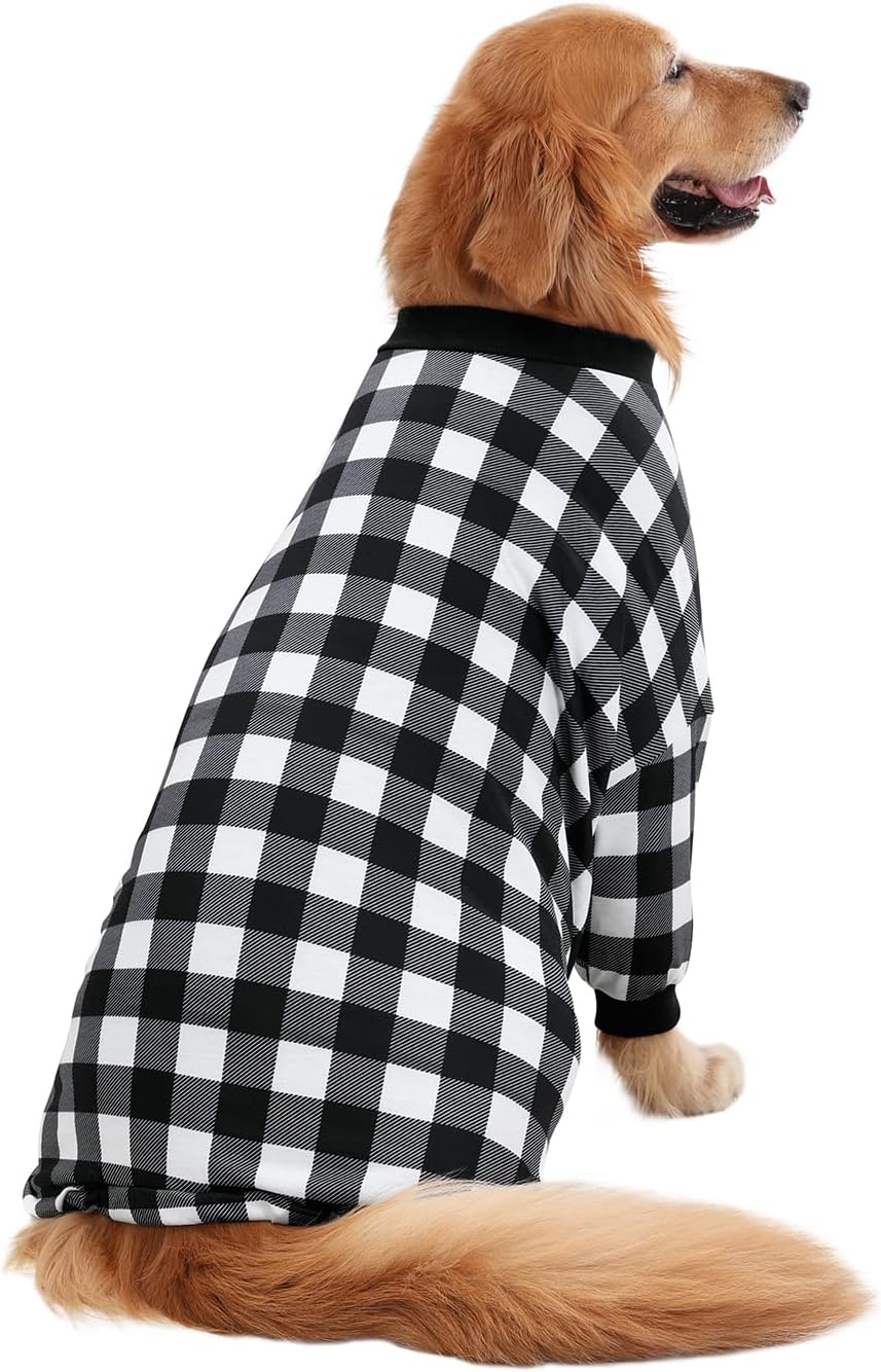 HDE Dog Pajamas One Piece Jammies Jumpsuit Pet Clothes Outfit Stretchy Lightweight Comfy Shirt Pjs