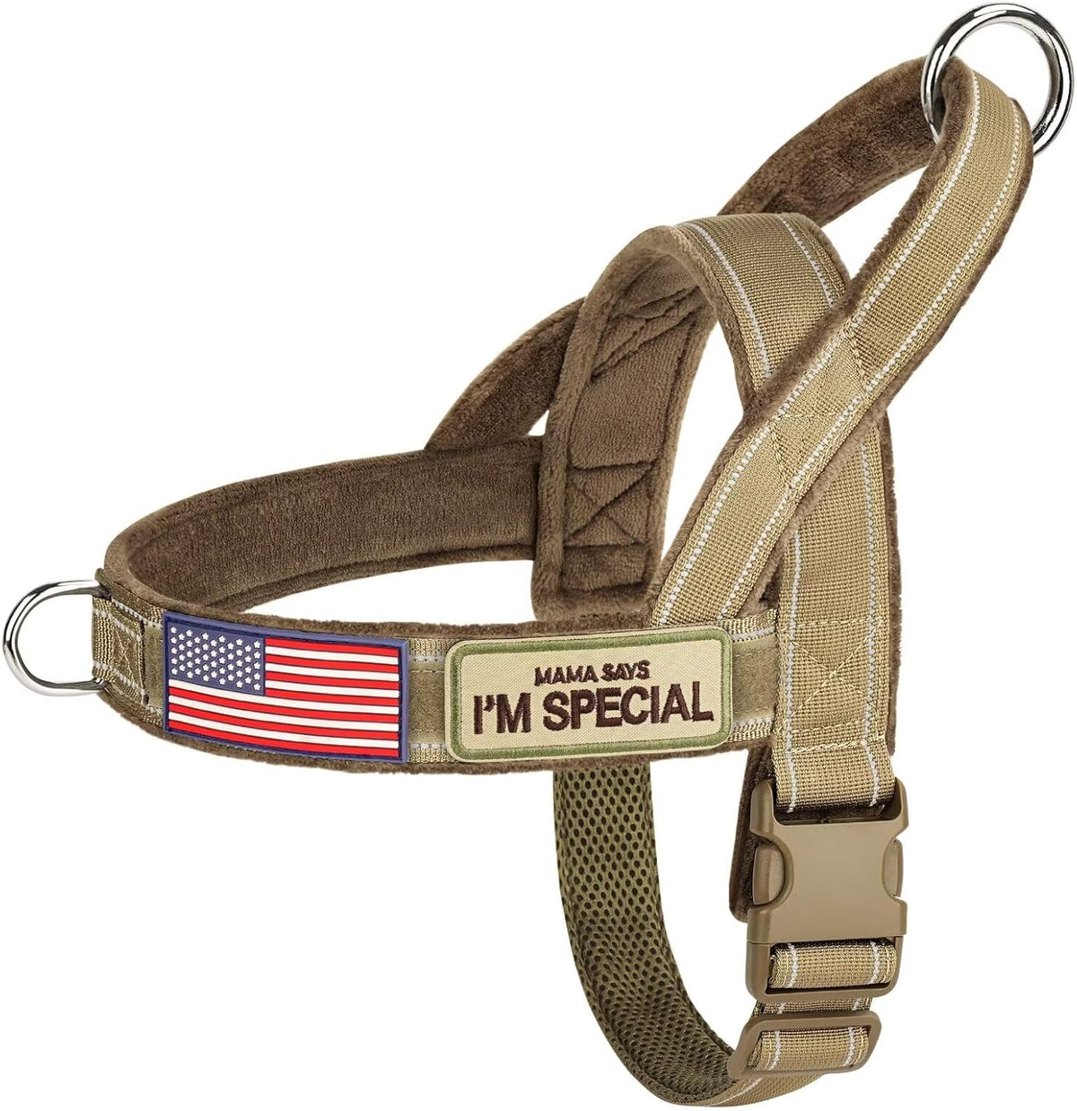 Forestpaw No Pull Dog Harness - Soft Flannel Padded Tactical Dog Vest Harness with Quick Release
