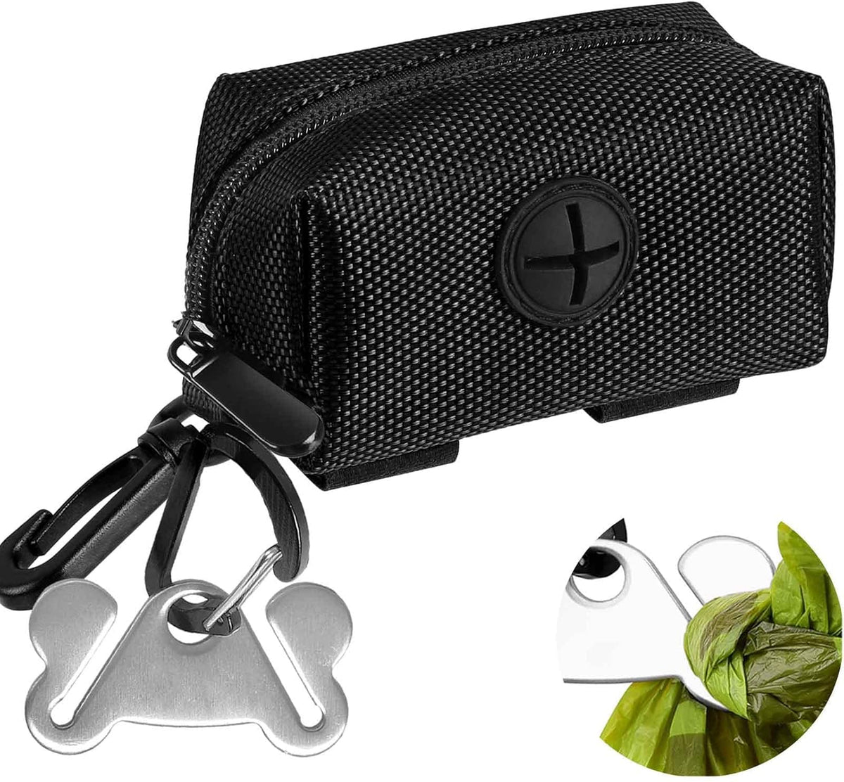 Dog Waste Bag Dispenser Pet Poop Bags Holder for Doggie Waste Bags Dispensers Soft Fabric Zipper