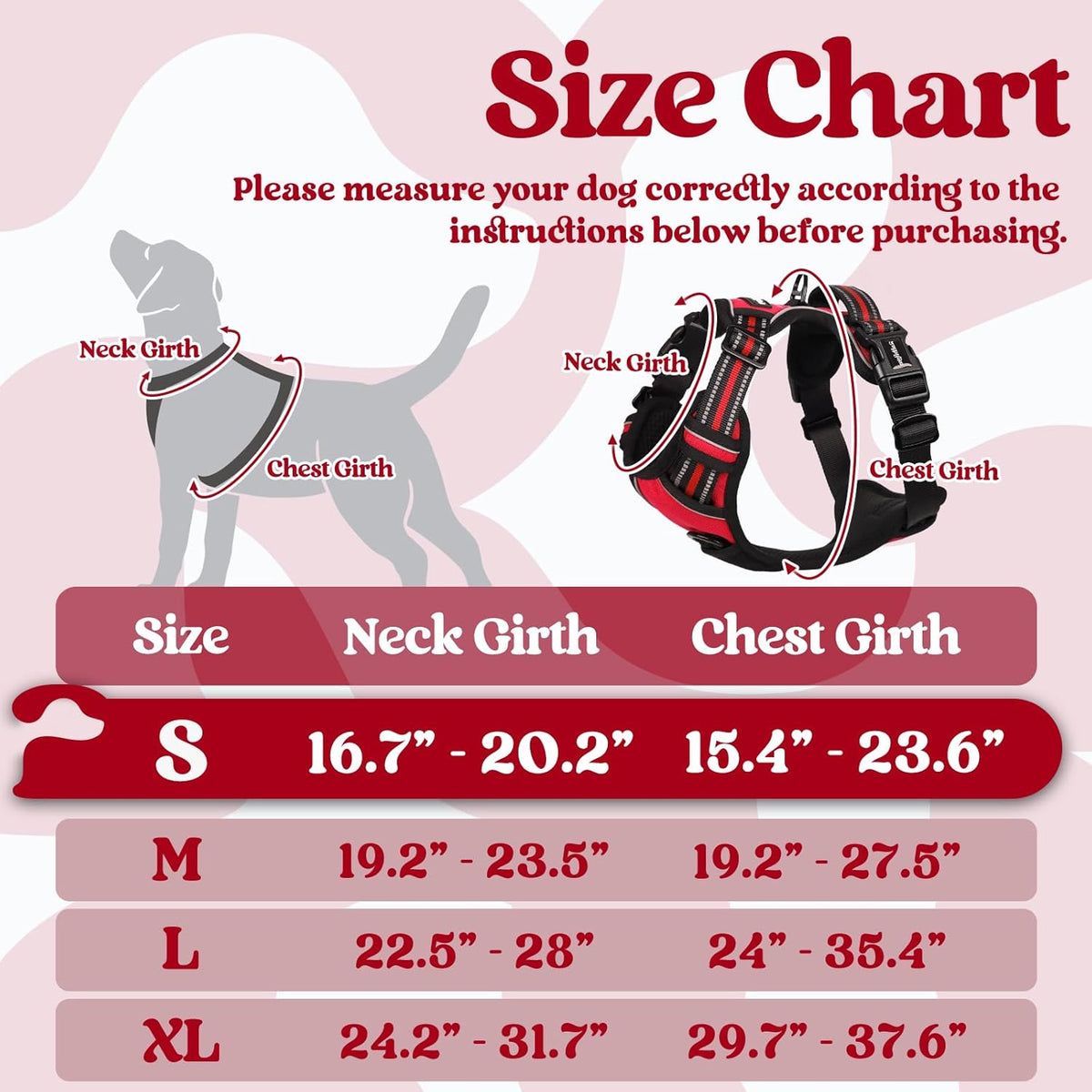 rabbitgoo Dog Harness Small Sized, No Pull Pet Harness with 3 Buckles, Adjustable Soft Padded Vest