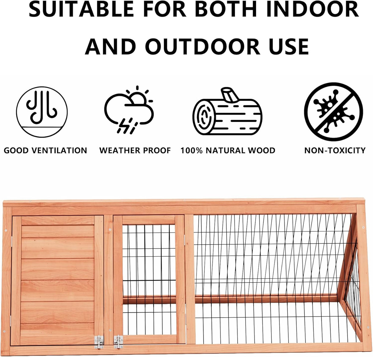 Chick Coop,Outdoor Portable Chicken Run Cage Wooden Triangle Quail Coop with Ventilating Wire