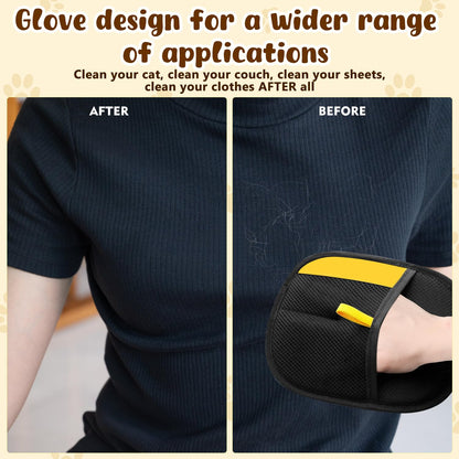 2PCS Pet Hair Remover Gloves, Electrostatic Pet Hair Removal Gloves for Cats & Dogs, Reusable
