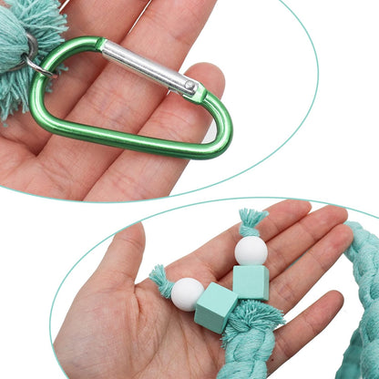 Dnoifne Bird Spiral Rope Perch, Blue Cotton Rope Perch for Parrot, Parakeet, Budgie, Lovebird