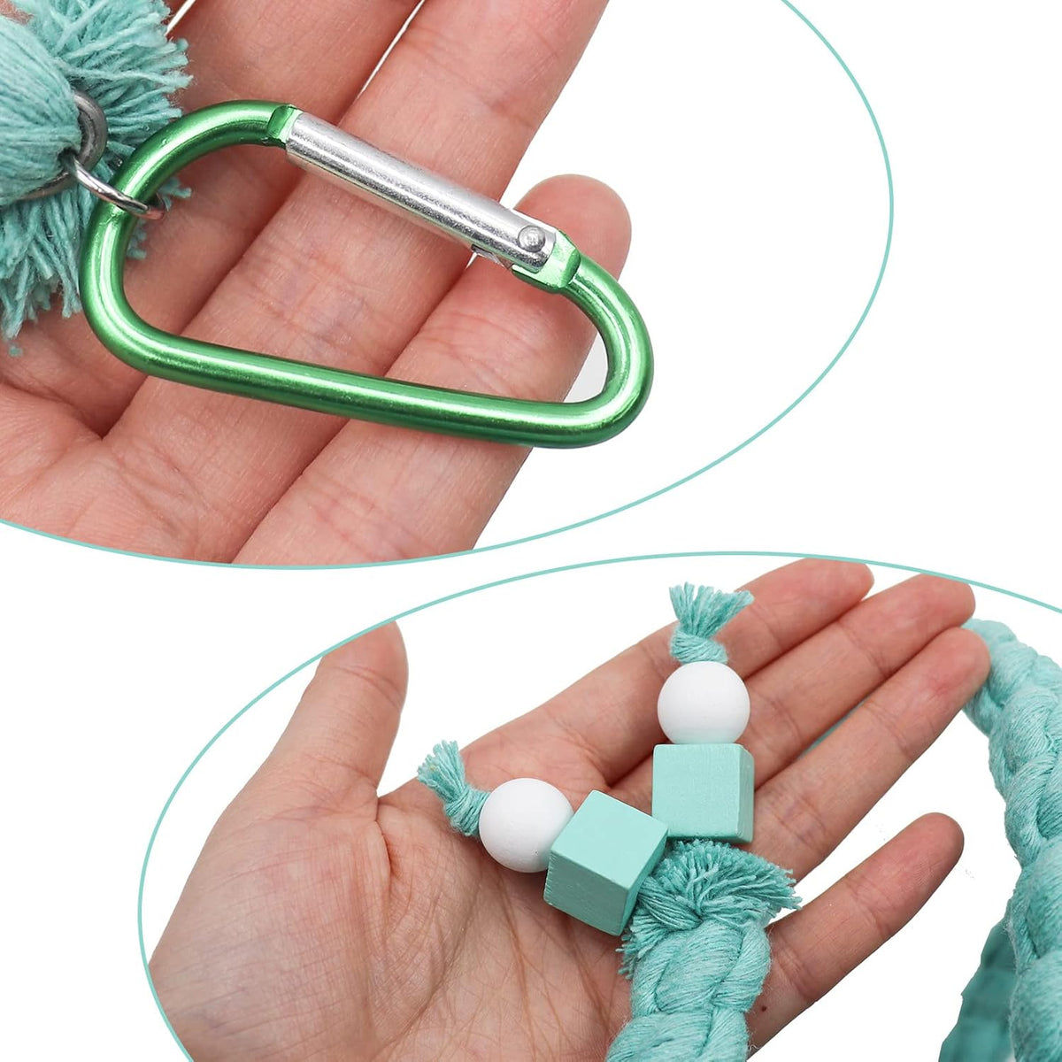 Dnoifne 59 Inch Spiral Rope Perch, Bird Cage Stand Pole Accessory, Climbing Toy for Parrot