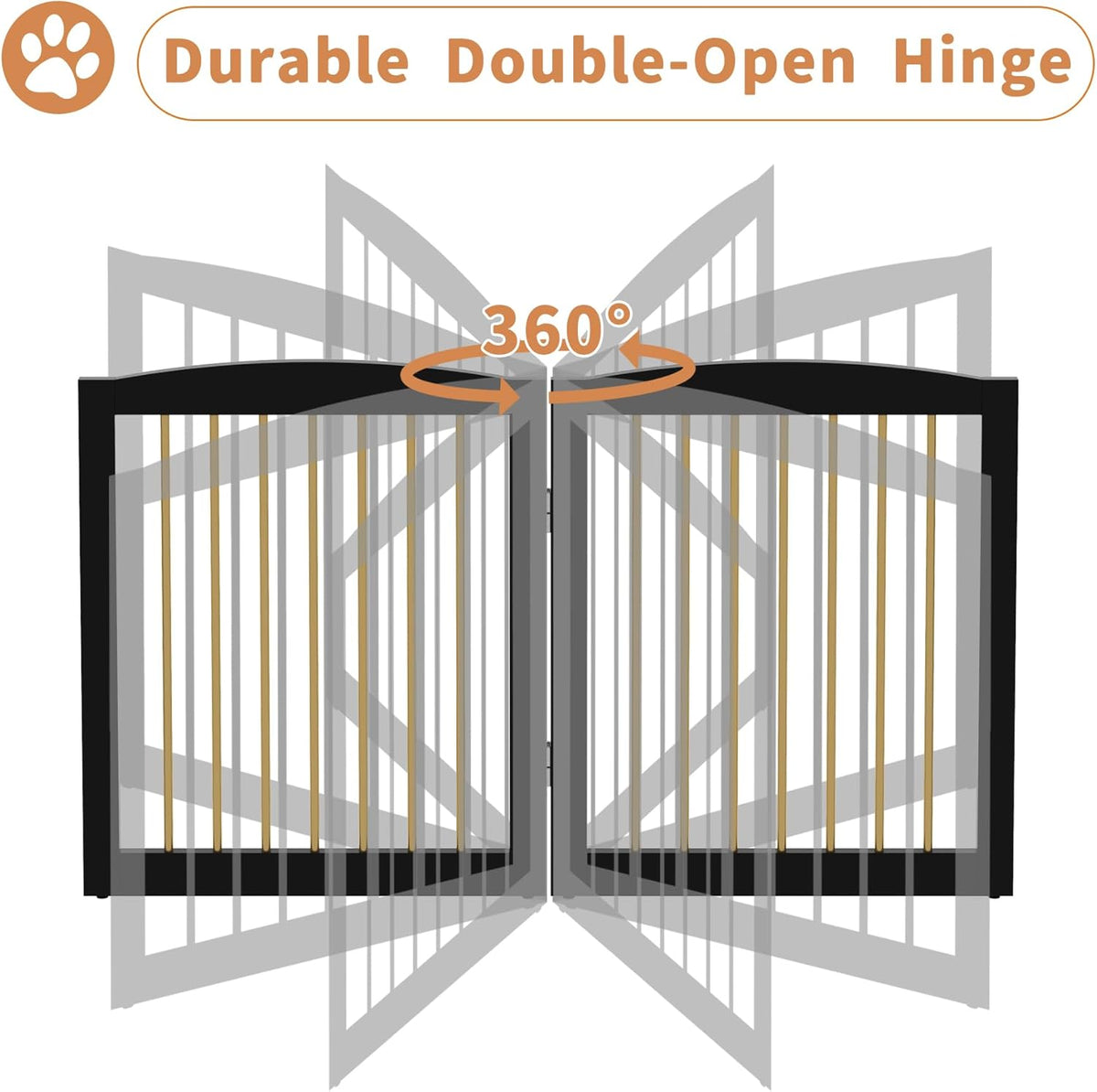 Freestanding Pet Gate for Dogs, Indoor Wooden Dog Gate for House, Extra Wide Dog gate, Foldable Dog