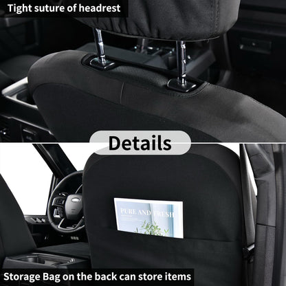 Coverado Front Seat Covers, Waterproof Canvas Seat Protector for Car Seat Cushions for Kids & Dogs