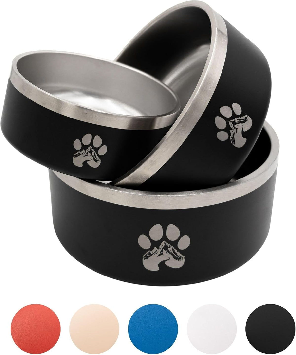 Stainless Steel Dog Bowl for Small-Large Dogs | Double Wall Insulated, Non-Slip Base Heavy Duty