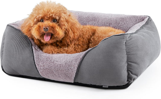MIXJOY Calming Dog & Cat Beds - Soft Rectangle & Orthopedic Designs, Anti-Slip | Small / Medium