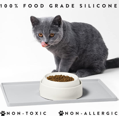 CatGuru Cat Food Mat, Small & Large Pet Feedingd Mat, 100% Waterproof Cat Mats for Food and Water