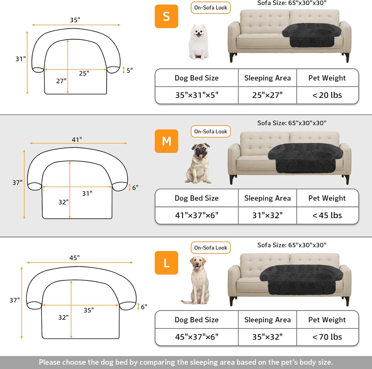 Calming Dog Bed Fluffy Plush Dog Mat for Furniture Protector with Removable Washable Cover for