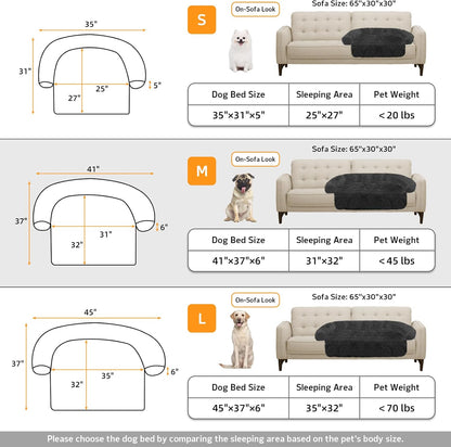 Calming Dog Bed Fluffy Plush Dog Mat for Furniture Protector with Removable Washable Cover for