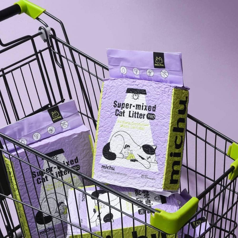 Tofu Cat Litter Natural Clumping Tofu Cat Litter 5.5lb/88oz 5 Scents (Peach + Mixed, 2 Pack)