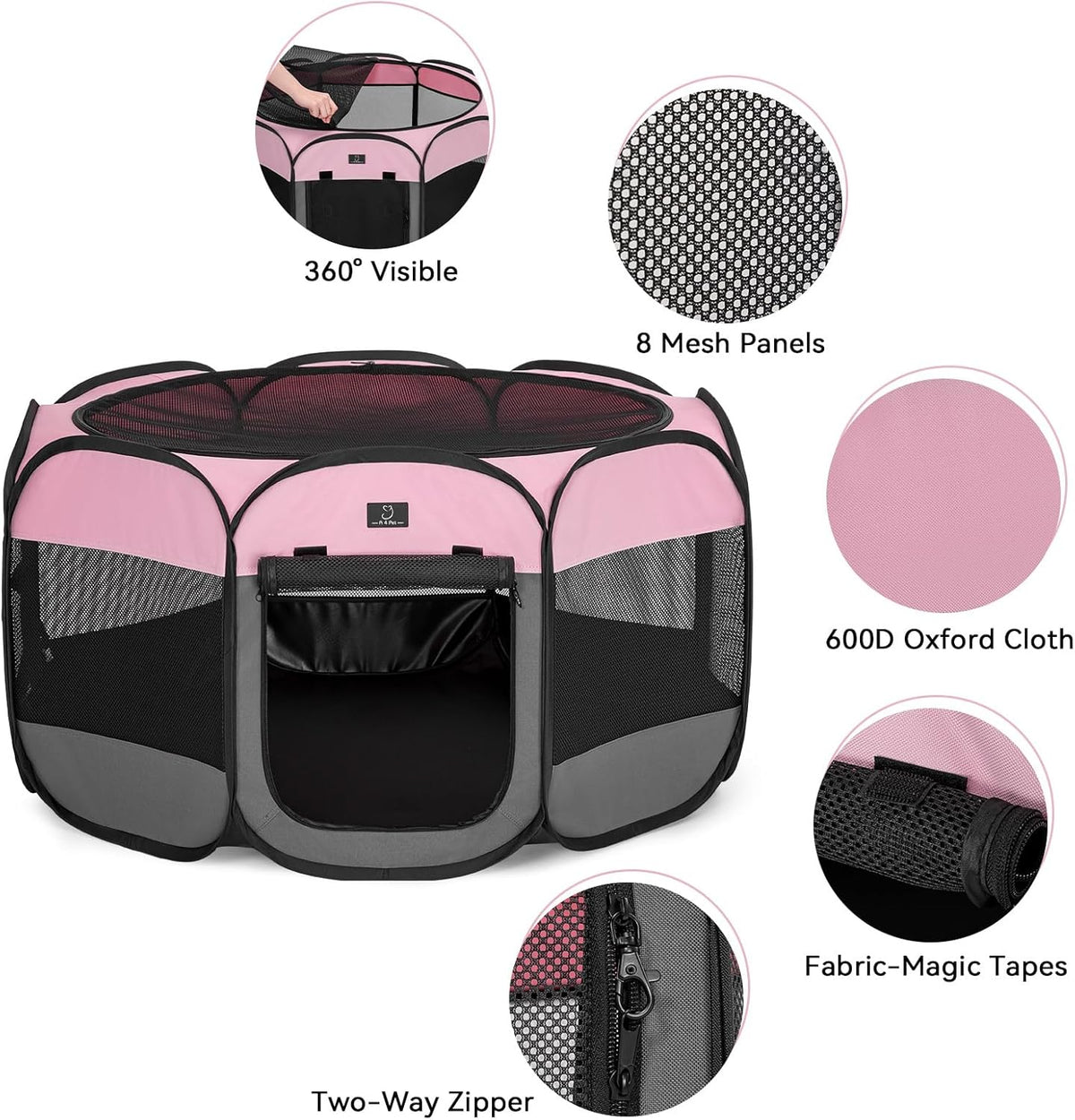 A4Pet Playpen for Dogs Indoor, 49” Dog Playpen Indoor with Bowl, Suitable for Puppies, Kittens, and