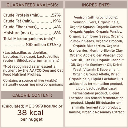 Primal Freeze Dried Raw Dog Food Nuggets, Venison, Complete & Balanced Meal, Also Use as Topper or