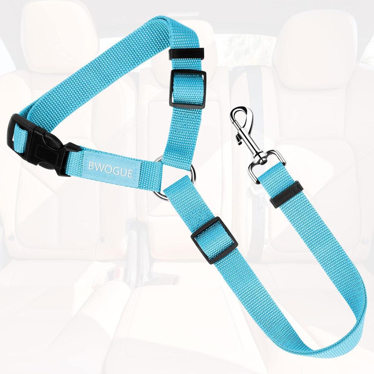 BWOGUE Pet Dog Cat Seat Belts, Car Headrest Restraint Adjustable Safety Leads Vehicle Seatbelt