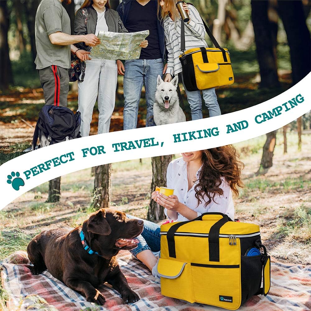 PetAmi Dog Travel Bag, Travel Pet Bag Organizer, Dog Food Travel Bag with Food Container and Bowls
