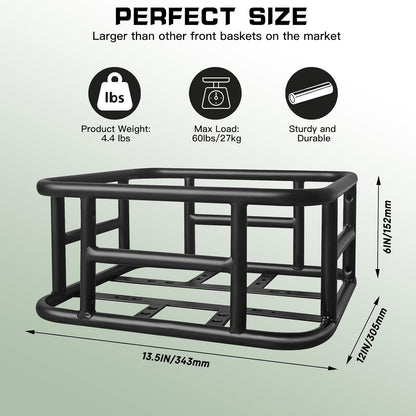 RAYMACE Rear Rack Bike Basket with Cargo Net and Liner Large Bicycle Basket Perfect Mount for