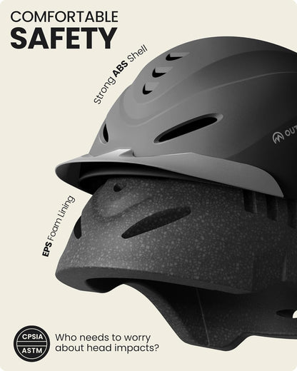 OutdoorMaster Equestrian Helmet, Horse Riding Helmet with Sun Visor and Excellent Ventilation