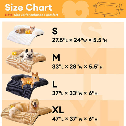 FUNNY FUZZY Pet Couch Cover for Sofa, Calming Dog Bed for Couch, Fluffy Plush Cat Bed Mat for