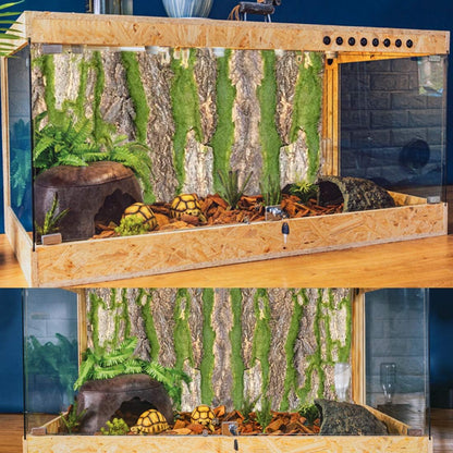 PINVNBY Cork Terrarium Background,Reptile Bark Backdrop Wall Decor and Artificial Moss for