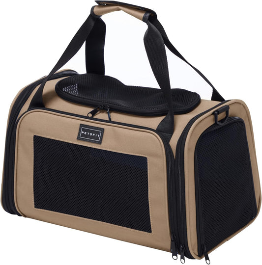 PETSFIT Pet Carrier for Cat, Small Dogs, Dog Carrier Airline Approved, TSA Approved Soft Cat