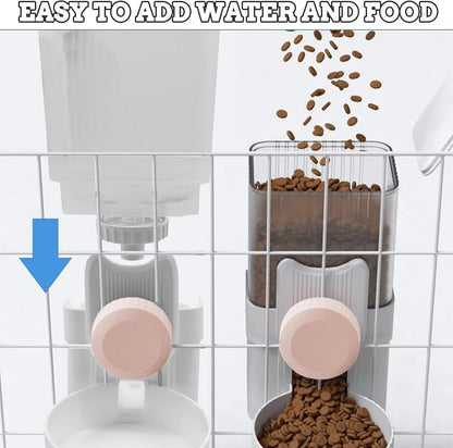 kathson Rabbit Gravity Auto Feeder Set 35oz Hanging Automatic Food Water Dispenser Cage Automatic