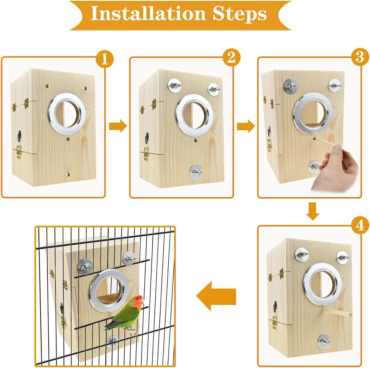 Bird Nest Box Parakeet Breeding Nest Box Bird Nest House Wooden Acrylic Transparent Breeding Box
