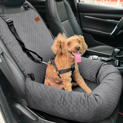 Dog Car Seat for Small Medium Dogs Up to 40lbs, Detachable Washable Soft Pet Booster Travel Bed for