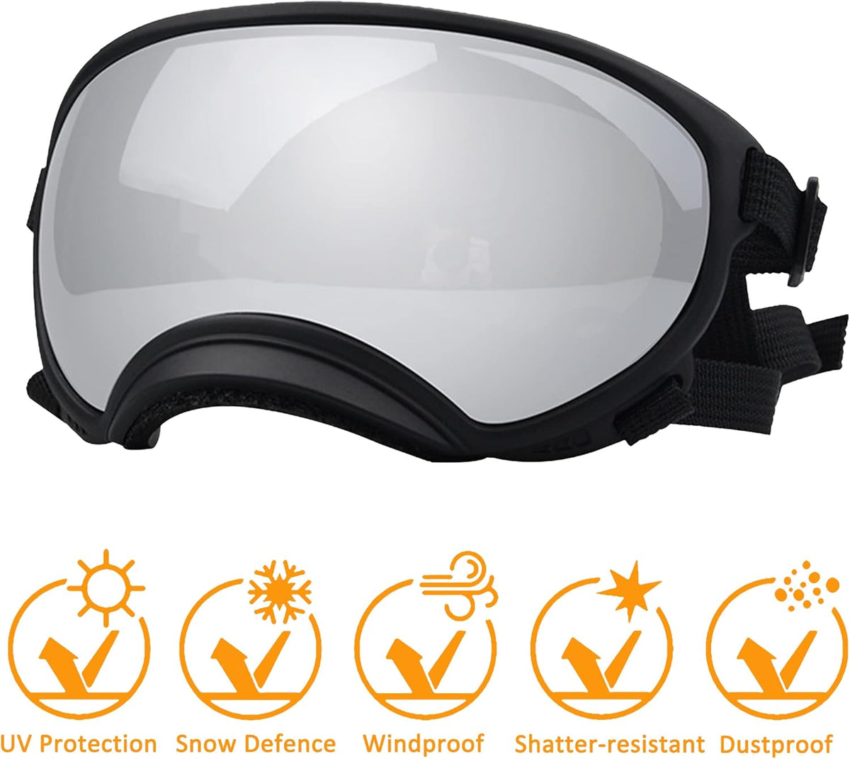 Large Dog Sunglasses, Dog Goggles with Adjustable Strap UV Protection Winproof Dog Puppy