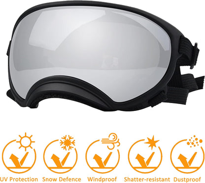 Large Dog Sunglasses, Dog Goggles with Adjustable Strap UV Protection Winproof Dog Puppy