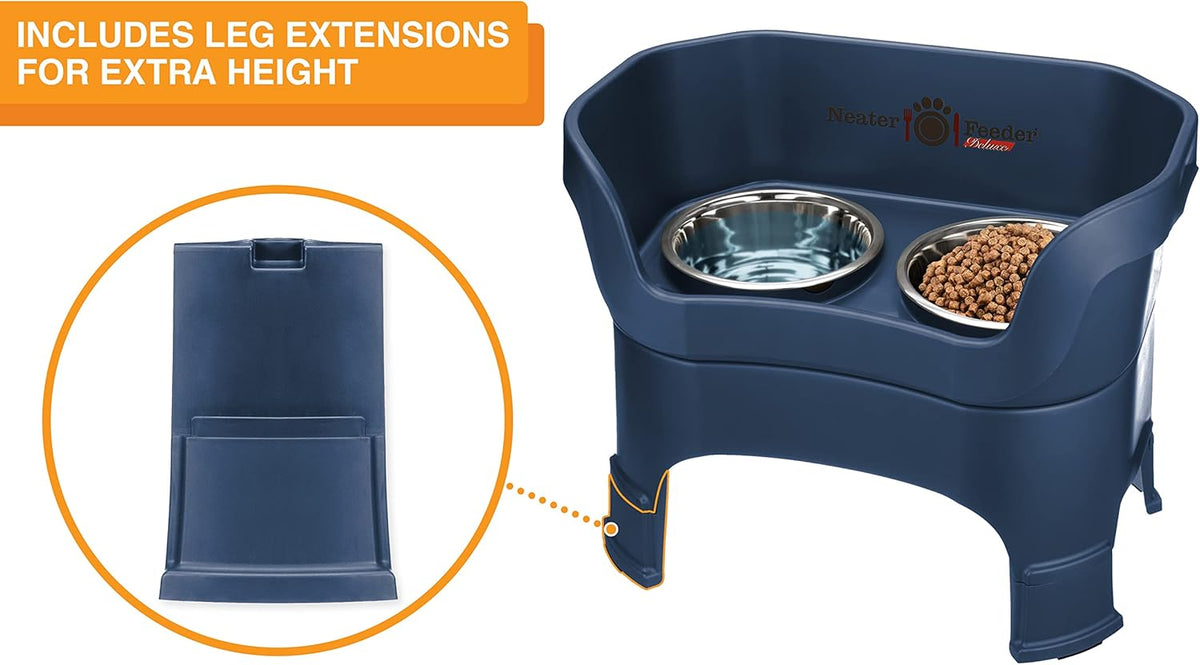 Neater Feeder Deluxe Mess Proof Dog Bowls Elevated for Large Dogs – Made in USA – No Spill Raised