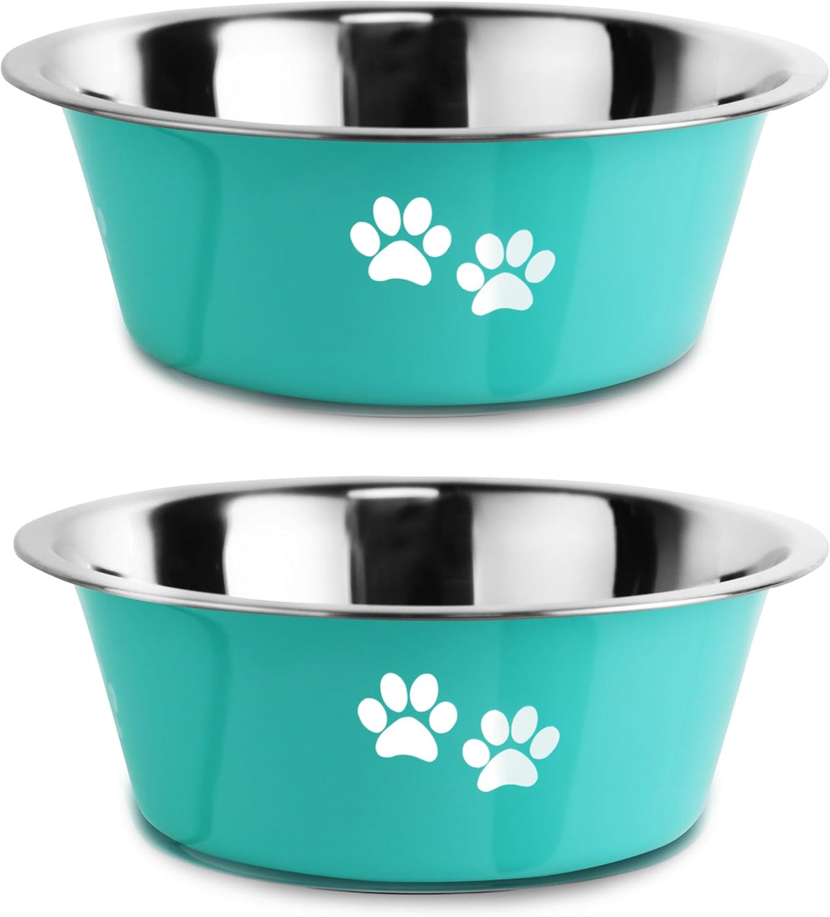 Stainless Steel Dog Bowls, Nonslip Rubber Bottom No Spill Proof Skid Metal Insulated Dog Bowls for