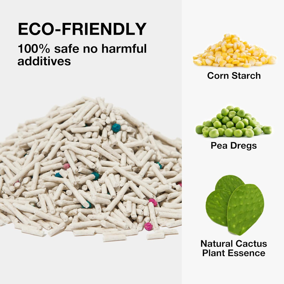 VETRESKA Tofu Cat Litter, Natural Strong Clumping Flushable Litter Pellets, Ultra Water Absorbent