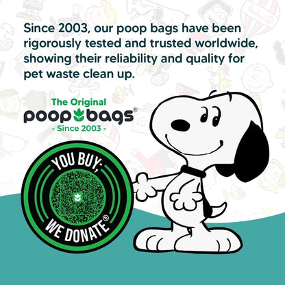 The Original Poop Bags® Peanuts Dog Waste Bags – 38% Plant Based, Leak-Proof & Durable, Large Dog
