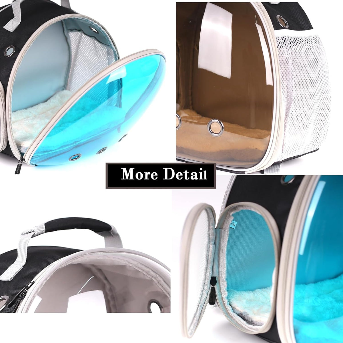 Portable Travel pet Backpack Carrier with Self Warming Pet Bed Set, Guinea Pig Carrier for