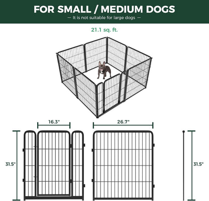 FXW Homeplus Unleashed Indoor Dog Playpen - Stress-Free and Safe Play, Heavy Duty 32 Inch 8 Wire